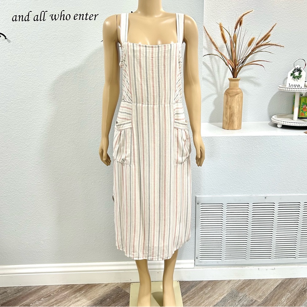 Splendid Dahlia Dress Size L Large Midi Striped Boho Sleeveless